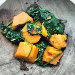 A picture of Sweet potato and spinach stew.