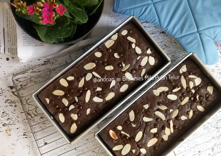Resep Brownies Milo (Putih Telur) Anti Gagal