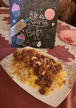 صورة لوصفة الارز البخاري باللحمة