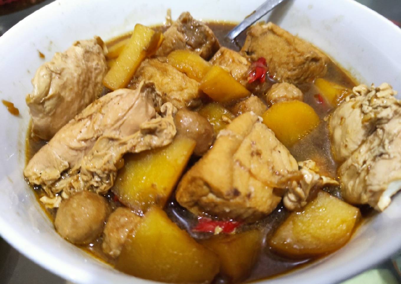 Telur kentang tahu kecap simple