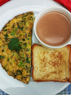 A picture of Spring Onion Omelette💚🥚🍳.