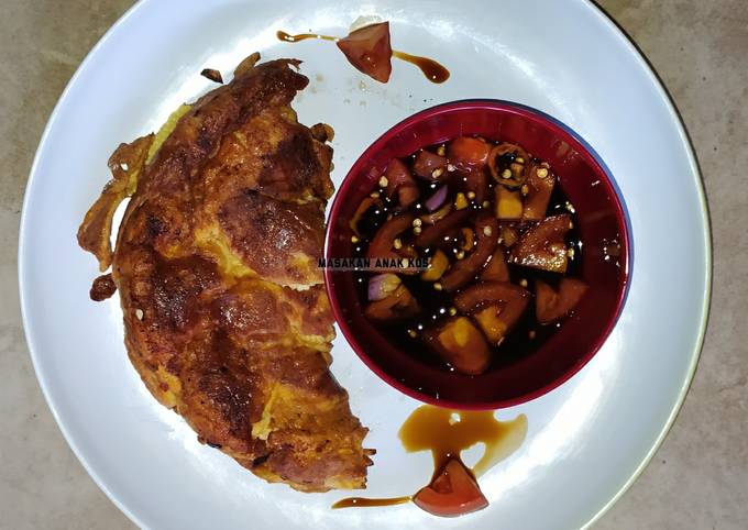 Standar Cara praktis bikin Telur Dadar Sambal Kecap (Rp 3.000) dijamin nikmat