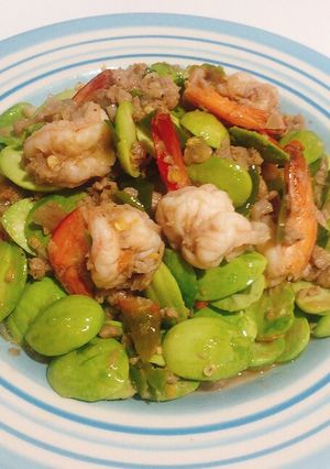 รูปของ สะตอผัดกะปิกุ้งสดหมูสับ คีโต