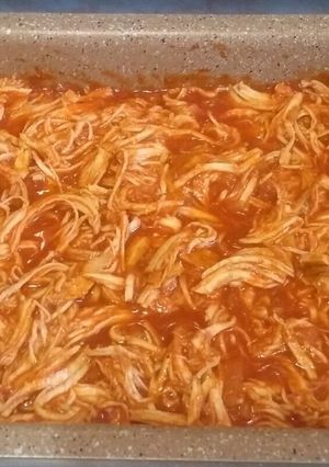 Pulled chicken - tépett csirke recept fotója