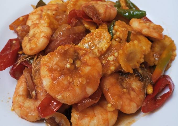 Cara membuat Tumis udang jagung muda Cara membuat Tumis udang jagung muda