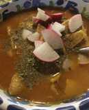 Pozole rojo casero