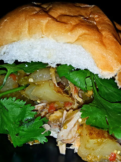 A picture of Mike's [2 Way] Green Chile Pulled Pork Sandwiches & Stew.