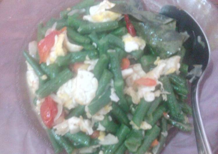 Resep Orak arik telor kacang panjang yang Lezat