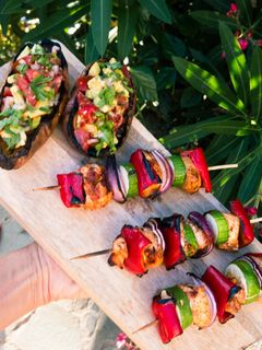 Bunte Hähnchen-Gemüse-Spieße (Kebabs) vom Grill Rezepthauptbild