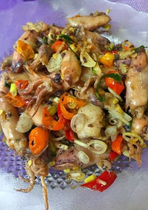 Foto resep Cumi asin sambal matah