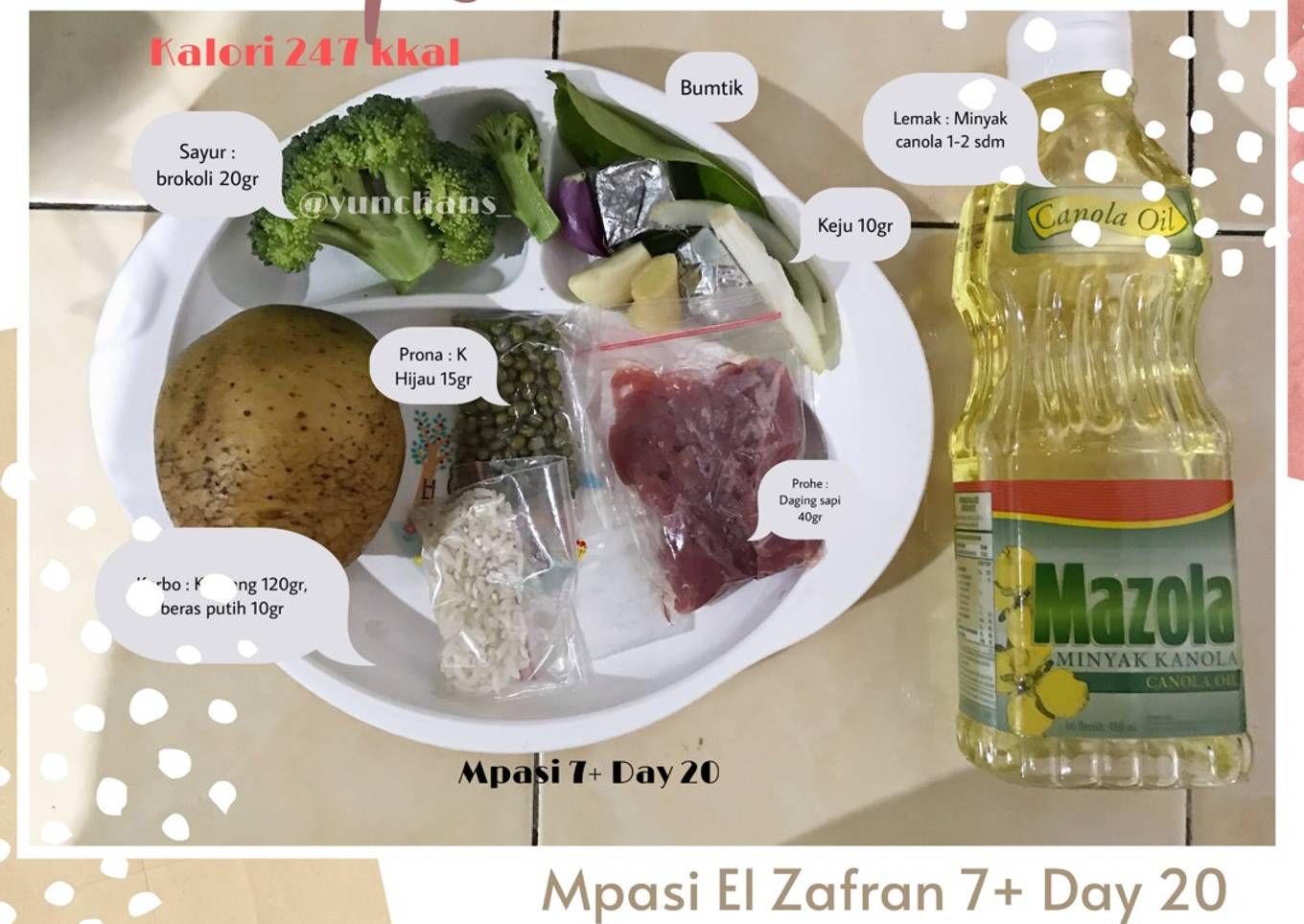 Mpasi 7+ Day 20 : Bubur Kentang Sapi Brokoli