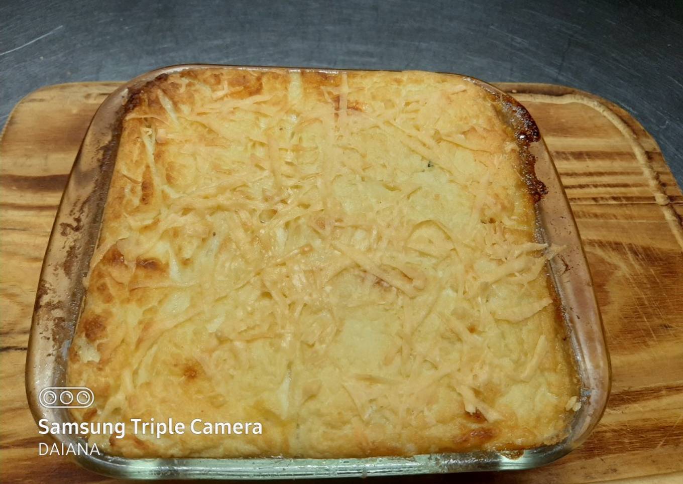 Pastel de papa mixto mitad pollo y mitad carne