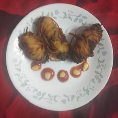 A picture of Crispy noodles Cheese corn croquett.