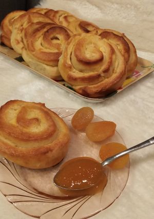Barackos-túrós csiga recept fotója