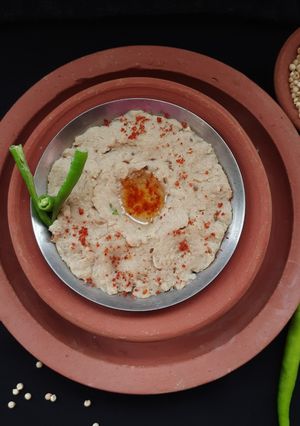 A picture of Jowar khichu (Sorghum flour Khichu).