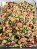 Riso di Mare freddo (cozze, calamari, seppie, mazzancolle, olive, pomodorini, avocado)