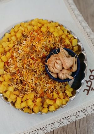 عکسی از دستور پلوی مخلوط(بدون گوشت)