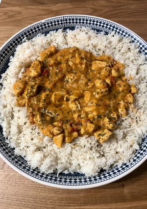 Une photo de Poulet sauce korma