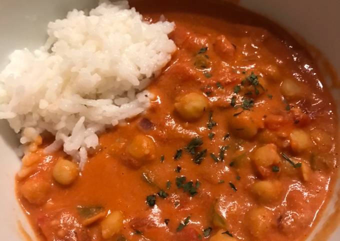 Steps to Make Any-night-of-the-week Vegan chickpea tomato and peanut stew