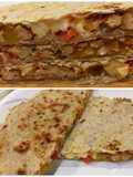 Tortila (dari oat/oatmeal) dengan chiken quesadilla