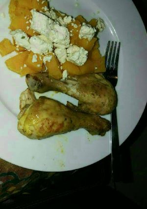 A picture of Butternut and herbed feta cheese.