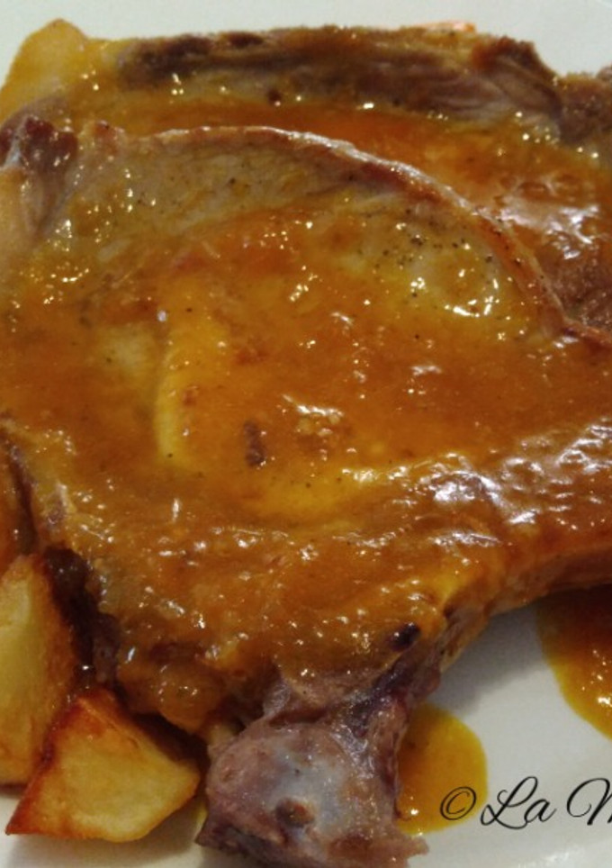Una foto de Chuletas en salsa de mandarina