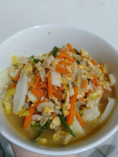 Foto resep Sayur tumis sawi putih wortel jamur enoki telur
