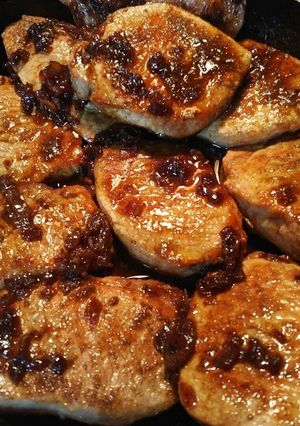 A picture of Pork/ Lamb Loin in a Buttery Date Sauce.