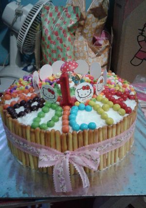 Foto resep Kue Tart Hello Kitty