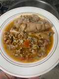 Patas de cerdo con arroz y lentejas extra tiernas