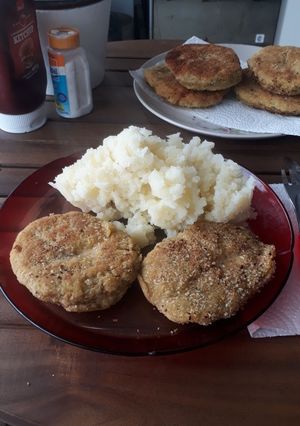 Una foto de Milanesa de garbanzos