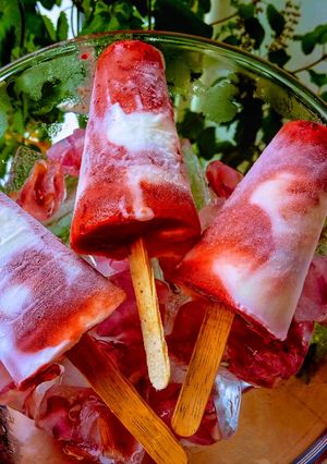 A picture of Plum Yogurt Ice Pops.