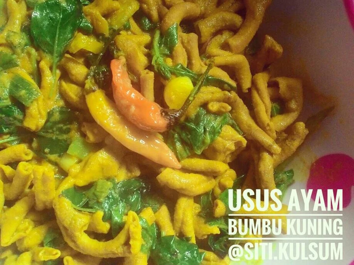 Cara Gampang Membuat Resep Usus ayam bumbu kuning yang  Bikin Ketagihan Anti Ribet, Menggugah Selera