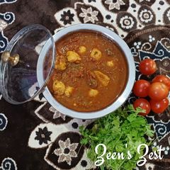 A picture of Arbi ka khatta Salan.