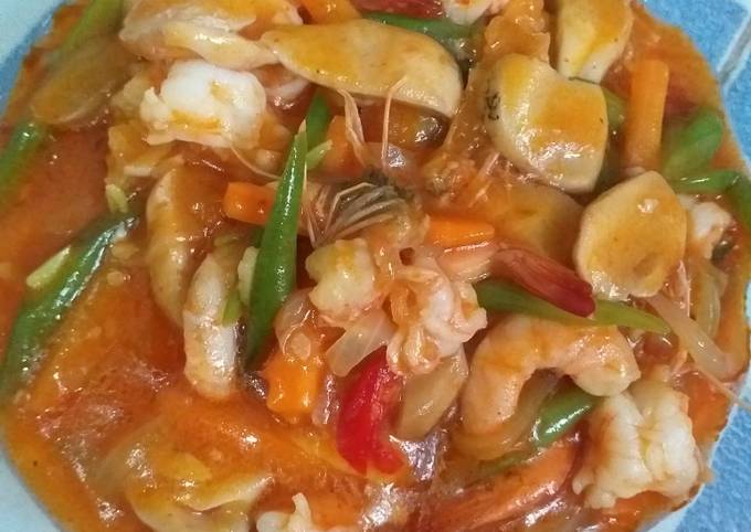 Udang Sayur Asam Manis