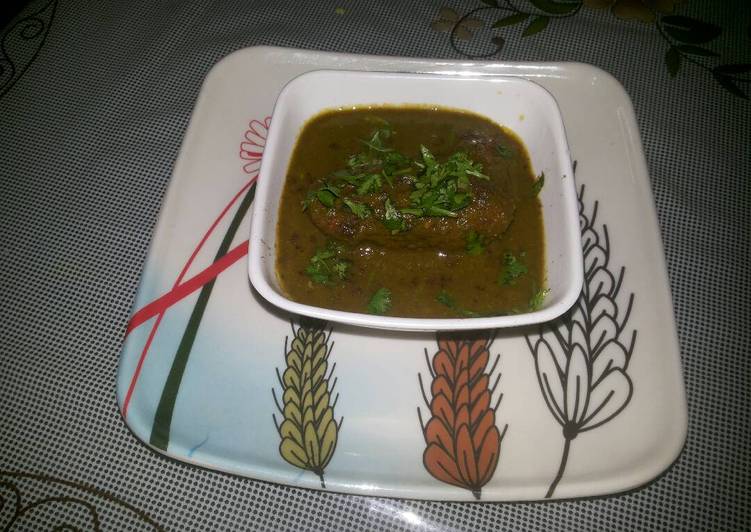 Recipe of Super Quick Homemade Kamal kakdi kofta in palak gravy