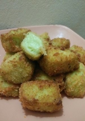 Hình của món Bánh sữa tươi chiên giòn vị trà xanh.