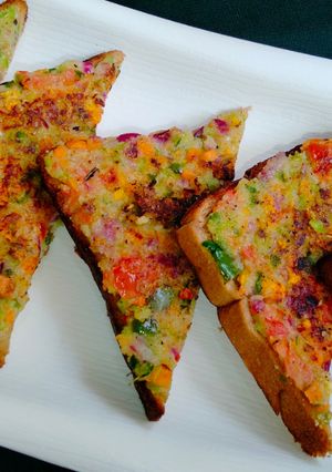 A picture of Crispy Semolina Bread Toast | Rava Toast | Sooji Toast.