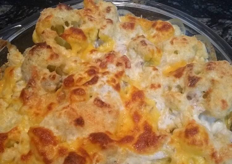 Couve Flor Gratinado com Frango em tiras - Tudogosreceitas