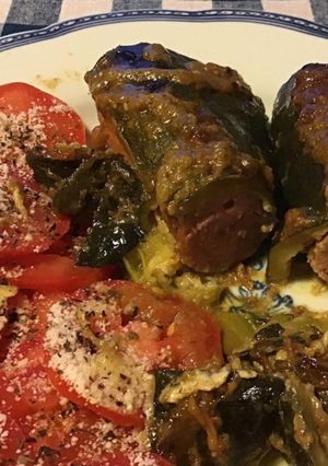Une photo de Courgettes farcies façon hot-dog aux saucisses de Toulouse et tomates au parmesan