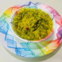 A picture of Moong dal palak leaves sabji.