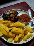 Potato wedges,air fryer chicken,pilipili ya kukanga