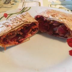 A picture of Vegan hummus wrap.