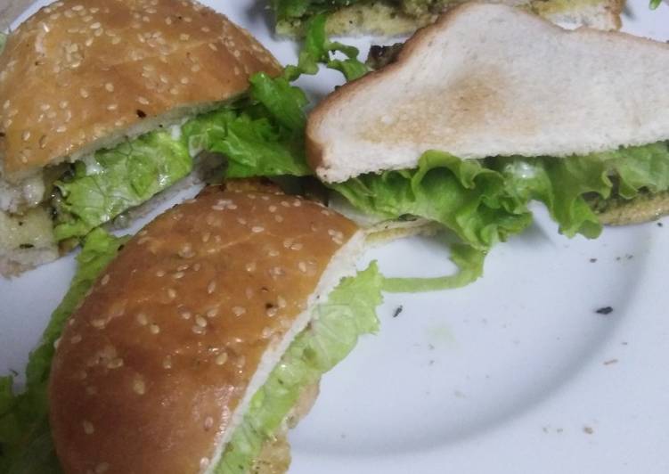 Simple Way to Make Homemade Tawa steak burger and sandwich