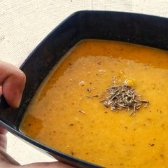 A picture of Pumpkin and Veggie Soup.