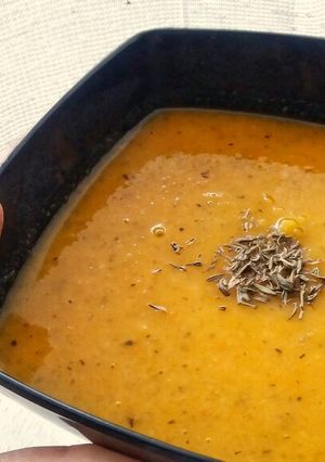 A picture of Pumpkin and Veggie Soup.