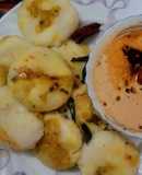 Andhra  Style Masala Potato  Stuffed  Idly
