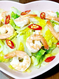 娃娃菜炒蝦仁 的食譜成品照片