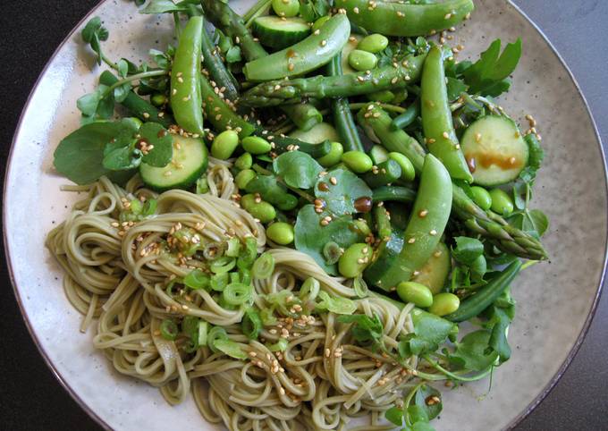 Green Cha Soba Noodle Salad Recipe by Hiroko Liston Cookpad