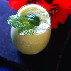 A picture of Mint masala chaas / lassi.